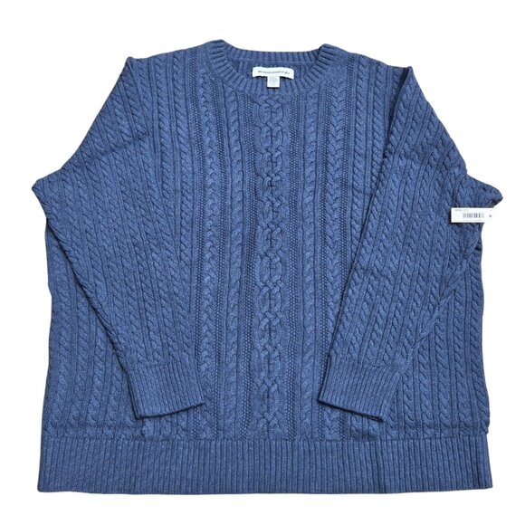 NWT Women's Soft Fisherman Cable Long Sleeve Crewneck Sweater 3XL - Picture 1 of 3